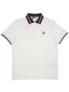 Men s Logo Patch Collar Short Sleeve T Shirt White 8A00018 89A16 034 - MONCLER - BALAAN 2