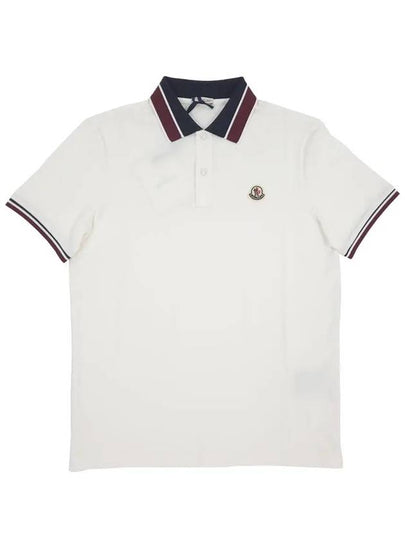 Logo Patch Polo Shirt White - MONCLER - BALAAN 2