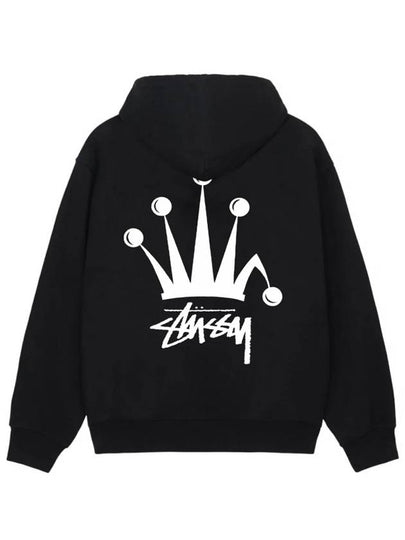 Regal Crown Hooded Zip Up Black - STUSSY - BALAAN 2