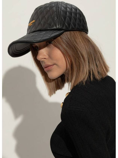 Balmain Leather Cap, Women's, Black - BALMAIN - BALAAN 2