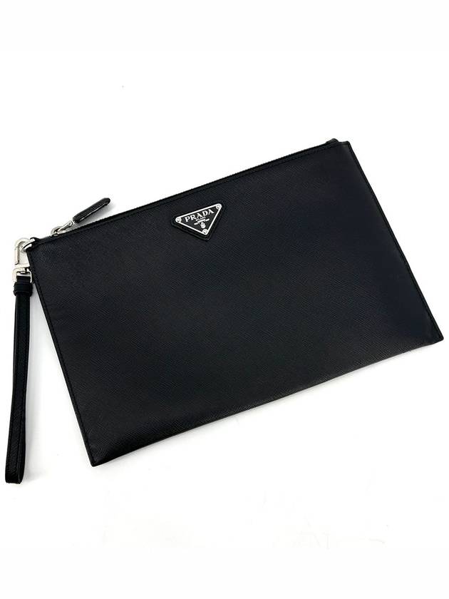 Saffiano triangle logo strap clutch medium 2NH005 - PRADA - BALAAN 2