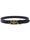 Women's BB Buckle Belt Black Gold - BALENCIAGA - BALAAN 4