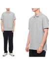 Embroidered Oak Leaf Crest Cotton Polo Shirt Grey - BURBERRY - BALAAN 3