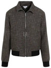 Pied De Poule Blouson Zip Up Jacket Black Charcoal - BOTTEGA VENETA - BALAAN 2