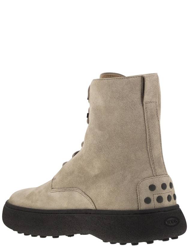 Suede lace-up boot - TOD'S - BALAAN 3