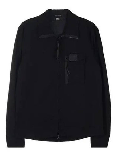 CP Company Logo Patch Overshirt Jacket Black 13CMSH248A 002824G - CP COMPANY - BALAAN 1