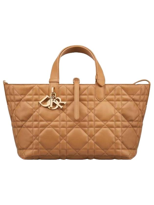 Toujours Macrocannage Calfskin Medium Tote Bag Tan - DIOR - BALAAN 1