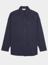 Logo Pocket Cotton Long Sleeve Shirt Blue - MARNI - BALAAN 2