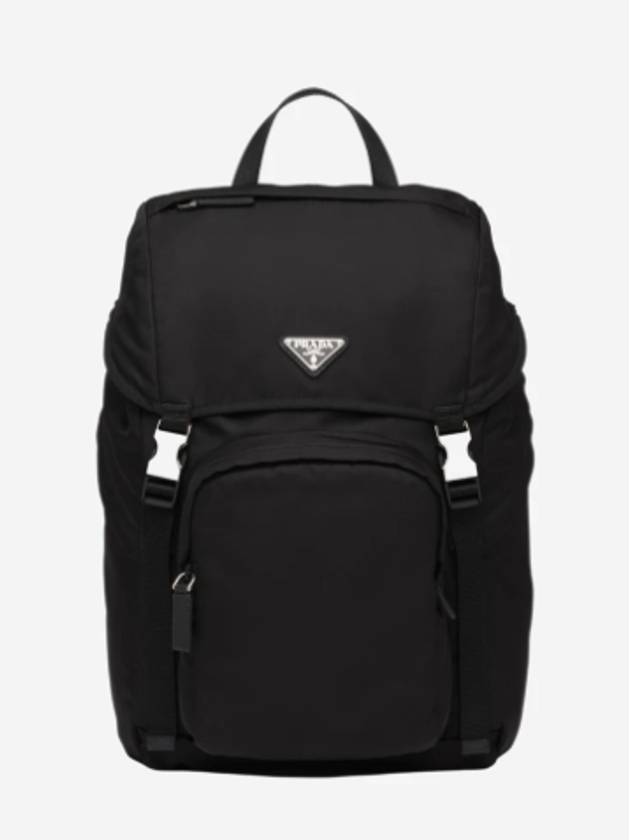 Re-Nylon Saffiano Leather Backpack Black - PRADA - BALAAN 2