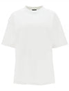 Rhinestone Logo Cotton Short Sleeve T-Shirt White - BALENCIAGA - BALAAN 2