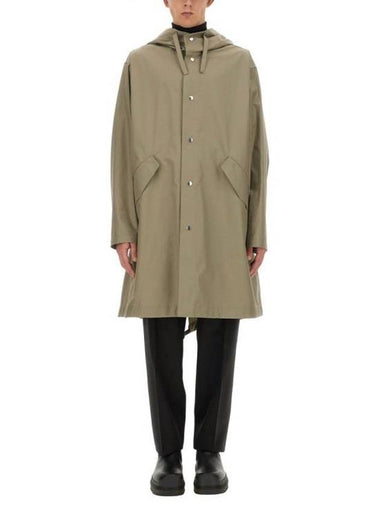 Back Logo Print Hooded Jacket Slate Green - JIL SANDER - BALAAN 1