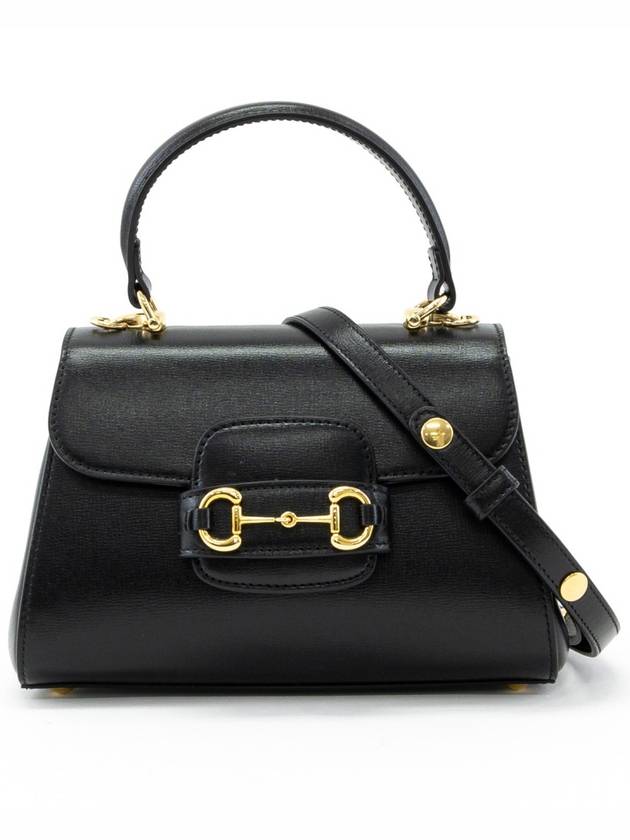 Horsebit 1955 Top Handle Mini Leather Tote Bag Black - GUCCI - BALAAN 2