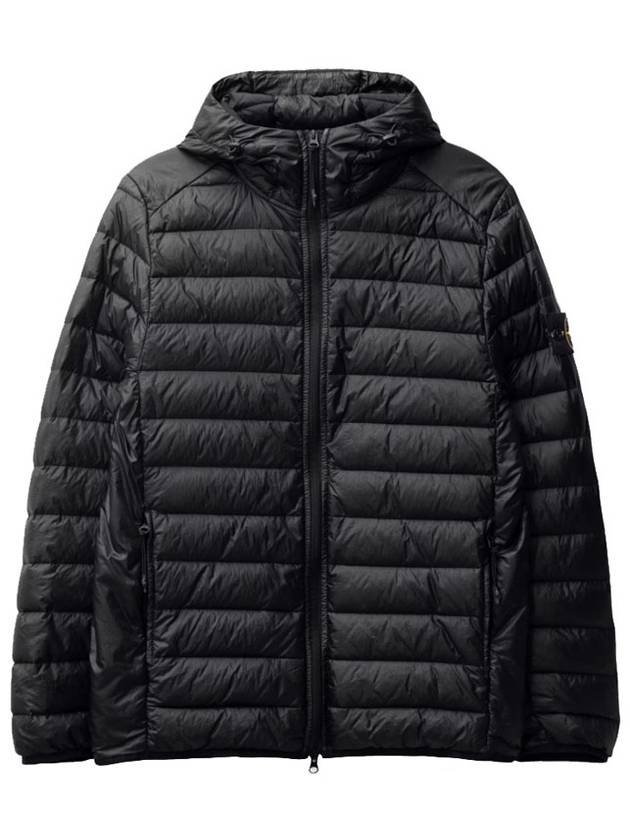 Loom Woven Chamber Down Padded Jacket Black - STONE ISLAND - BALAAN 2