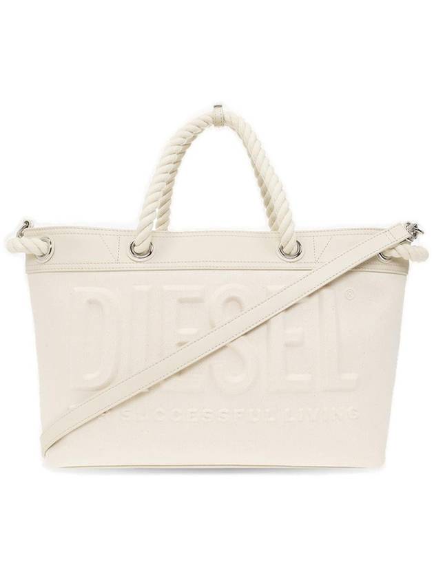 Rope Handle Medium Denim Tote Bag White - DIESEL - BALAAN 3