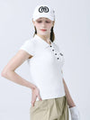 Cool Tetched Polo Collar Rib Span White Cap Sleeve Short Sleeve Knit DO3242KT001 1 - DOYOUKNOWMC GOLF WEAR - BALAAN 4