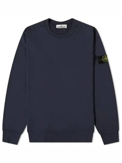 Men's Wappen Patch Crew Neck Sweatshirt Navy - STONE ISLAND - BALAAN 2