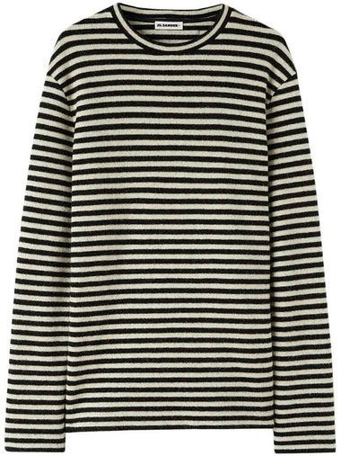 Logo Patch Striped Wool T-Shirt J47GC0114J20077 - JIL SANDER - BALAAN 1