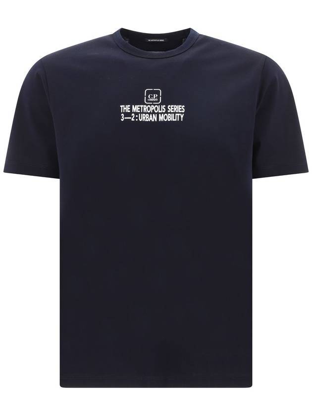 Men's Metropolis Logo Graphic Short Sleeve T-Shirt Navy - CP COMPANY - BALAAN 2