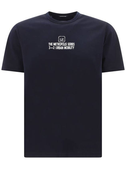 Men's Metropolis Logo Graphic Short Sleeve T-Shirt Navy - CP COMPANY - BALAAN 2