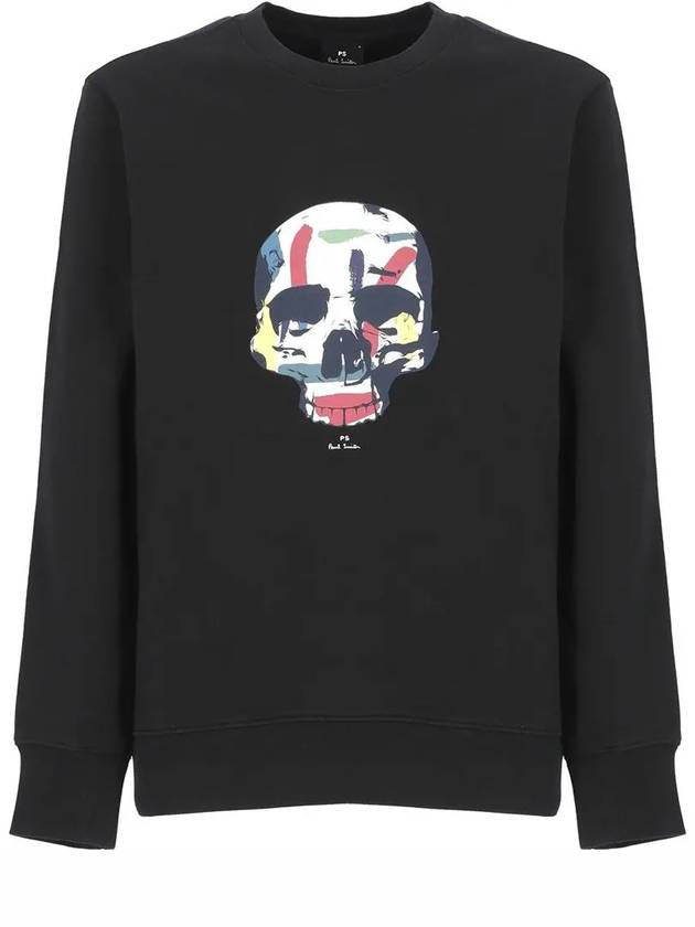 Skull Print Organic Cotton Sweatshirt Black - PAUL SMITH - BALAAN 2