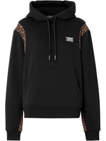 monogram print panel oversized hoodie - BURBERRY - BALAAN.