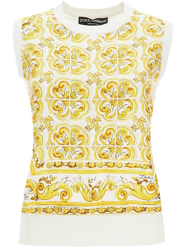 "silk sleeveless top with mai - DOLCE&GABBANA - BALAAN 1