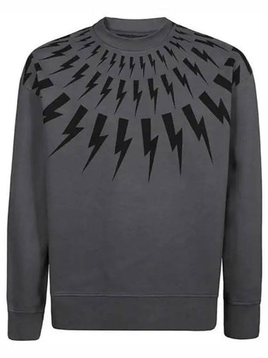 Fairisle Thunderbolt Easy Sweatshirt NBV7JS010S V517S 035 - NEIL BARRETT - BALAAN 1