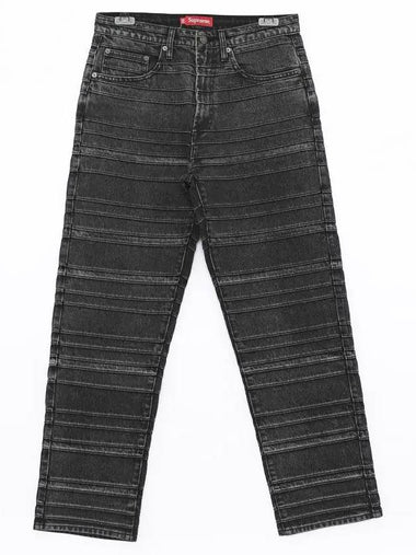 Back pocket steel logo layered jeans denim men s pants FW22P19 BLACK - SUPREME - BALAAN 1