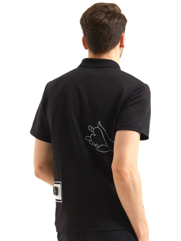 Velcro tshirt BLACK SHORT SLEEVE FOR MEN - MULLIGUN - BALAAN 4