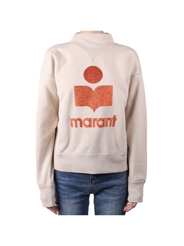 Moby Logo Print Sweatshirt Beige - ISABEL MARANT - BALAAN 1