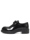 Triangle Logo Lace-Up Leather Derby Black - PRADA - BALAAN 6