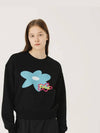 Brushed Options Soleil Doodle Flowers Sweat Shirts BLACK - LE SOLEIL MATINEE - BALAAN 4