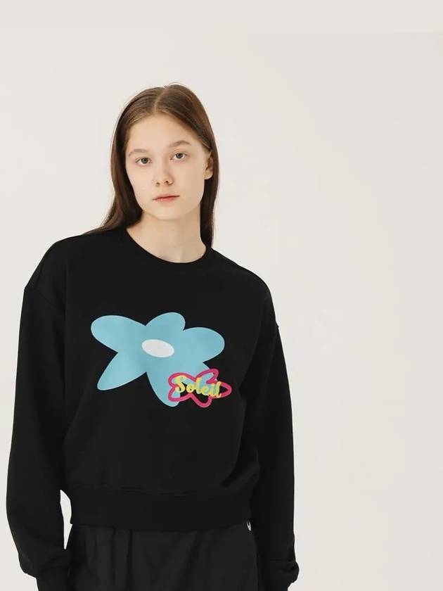 Soleil Doodle Flowers Sweatshirt Black - LE SOLEIL MATINEE - BALAAN 4