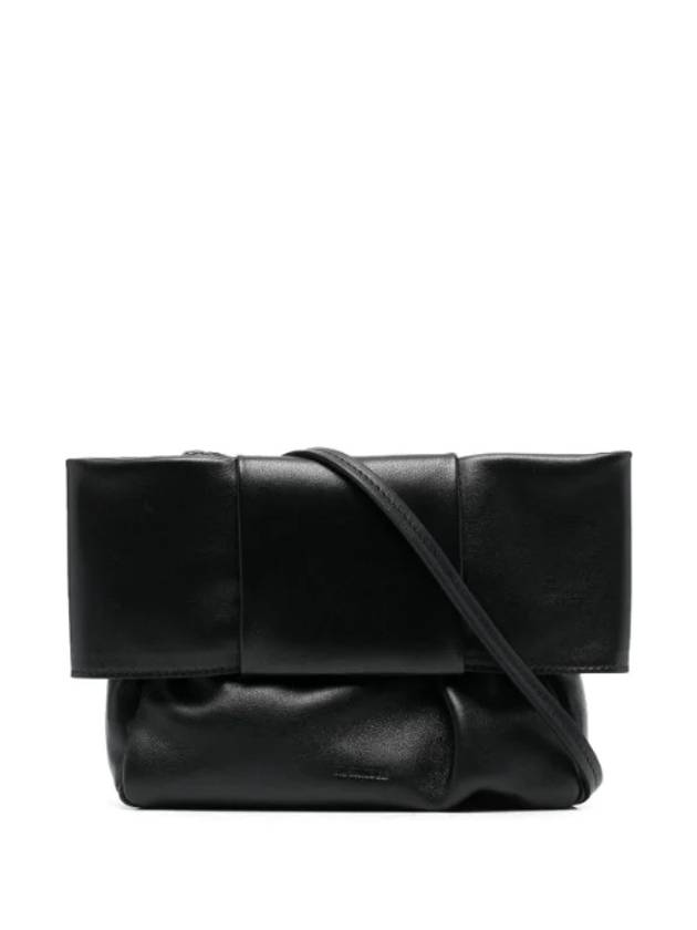 Bow Small Leather Pouch Bag Black - JIL SANDER - BALAAN 1