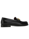 Men's V Logo Chain Leather Loafers Black - VALENTINO - BALAAN.