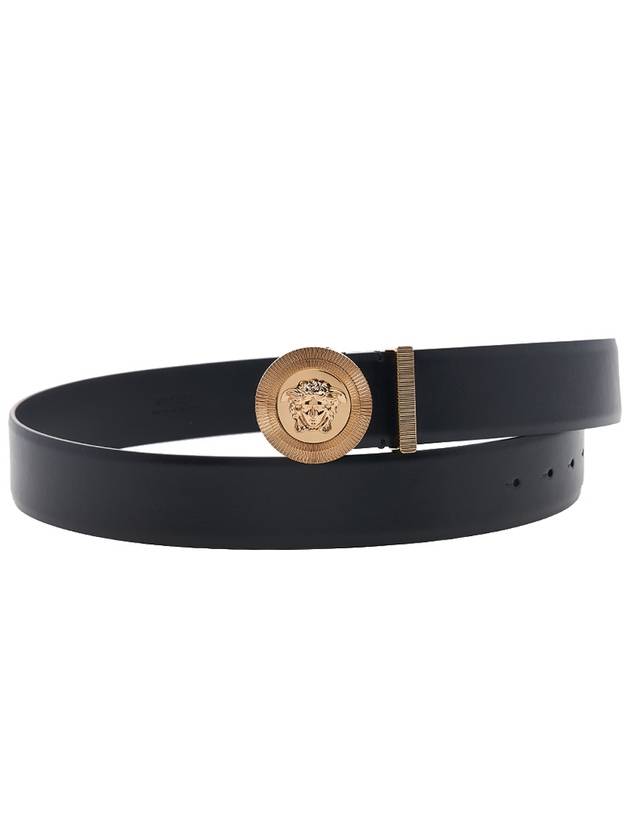 Medusa Buckle Leather Belt Black - VERSACE - BALAAN 2