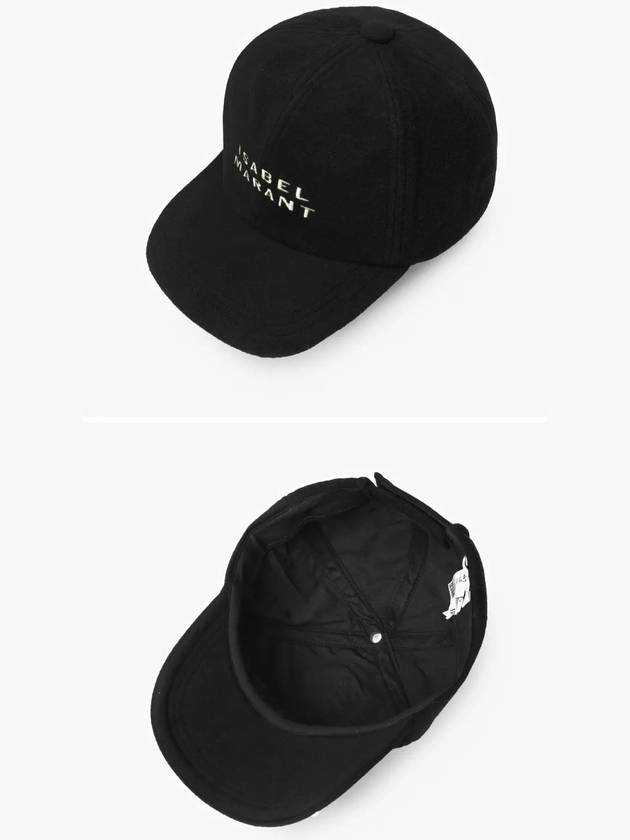 Embroidered Logo Base Ball Cap Black - ISABEL MARANT - BALAAN 4