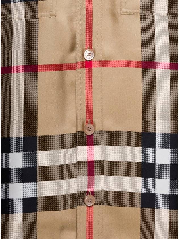 Vintage Check Silk Short Sleeve Shirt Archive Beige - BURBERRY - BALAAN 5