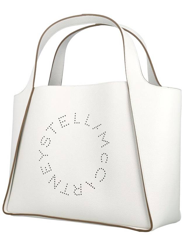 Logo Grainy Alter Matte Tote Bag White - STELLA MCCARTNEY - BALAAN 4