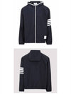 Military Ripstop Mesh 4-Bar Packable Hooded Jacket Navy - THOM BROWNE - BALAAN 5