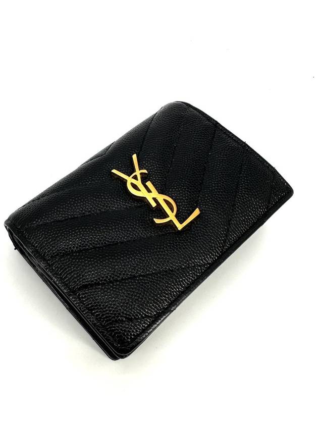 Monogram gold flap card wallet 530841 - SAINT LAURENT - BALAAN 8