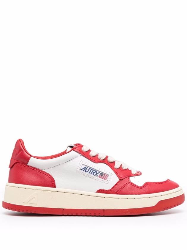 Women's Medalist Bi-Color Low-Top Sneakers Red - AUTRY - BALAAN 2