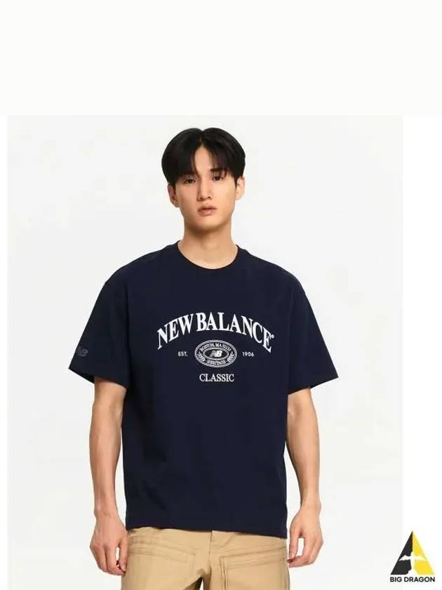 NBNEE3A113 UNI Heritage Short Sleeve T Shirt NAVY - NEW BALANCE - BALAAN 1