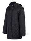 Diamond Quilted Long Nylon Jacket Black - BURBERRY - BALAAN 3