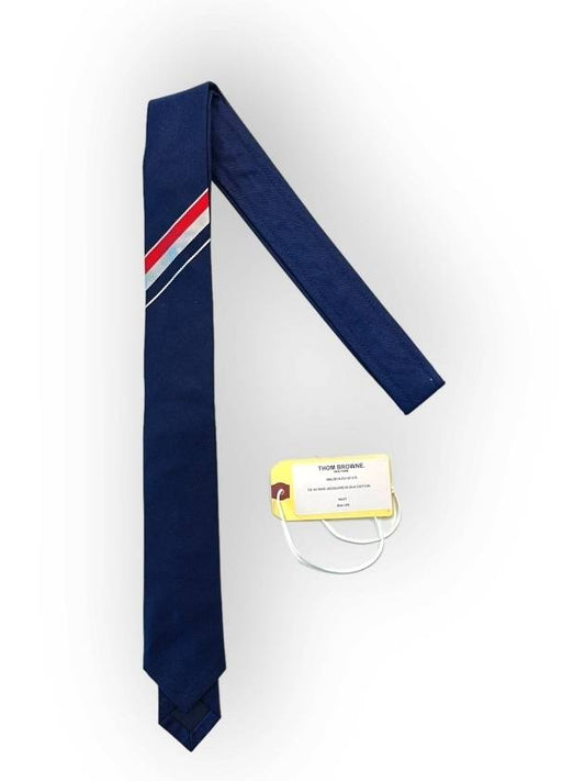 Grosgrain Stripe Classic Tie Navy - THOM BROWNE - BALAAN 2