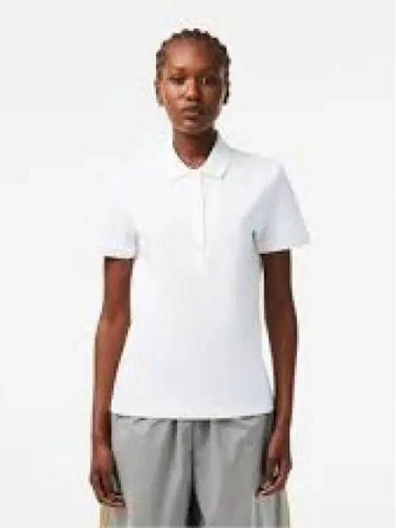 Women s 4 button slim fit polo shirt white 1280205 - LACOSTE - BALAAN 1