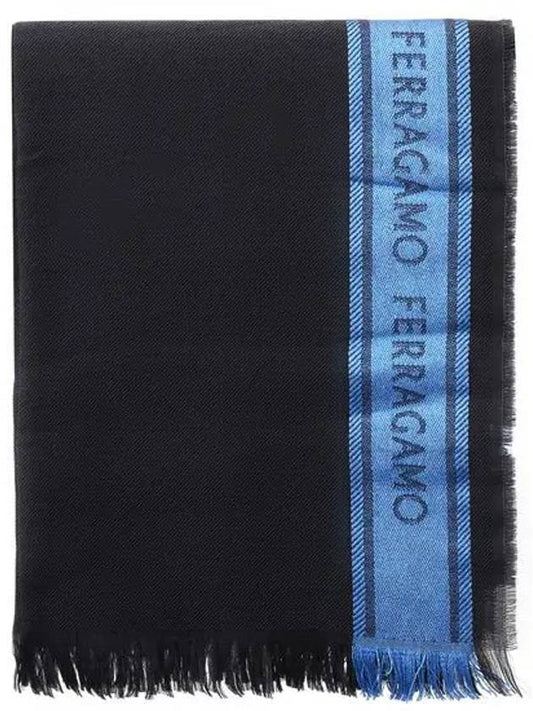 Ferragamo logo scarf 190 dark gray 520094 762292 - SALVATORE FERRAGAMO - BALAAN 1