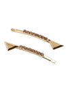 Triangle Crystal Brass Hair Clip Gold - PRADA - BALAAN 2