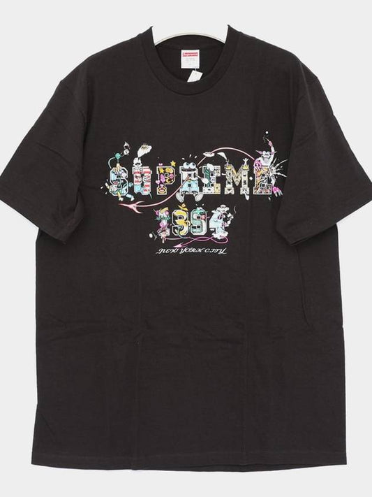 SS24T17 BLACK Varsity short sleeve t shirt - SUPREME - BALAAN 2