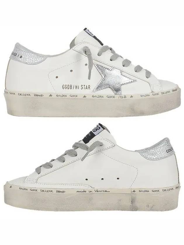 Hi Star White Metallic Silver Heel Tab Sneakers - GOLDEN GOOSE - BALAAN 2